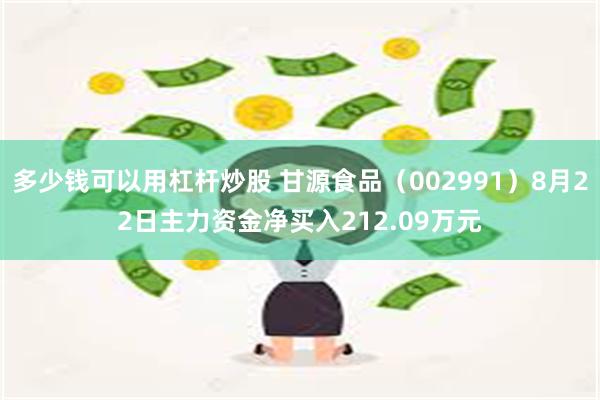 多少钱可以用杠杆炒股 甘源食品（002991）8月22日主力资金净买入212.09万元